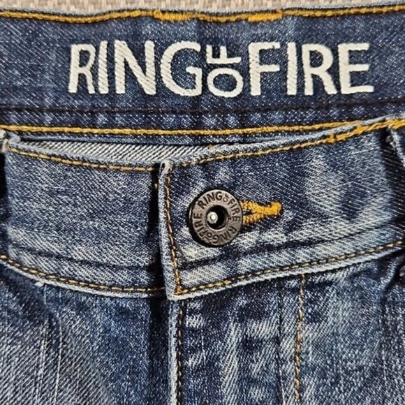 Ring Of Fire Jeans Women's 18 (30x28) Blue Denim Mid Rise Slim Straight Sretch - Picture 12 of 16